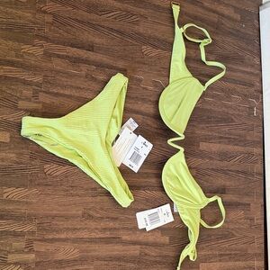 L SPACE NEW Lime Green Bikini Set